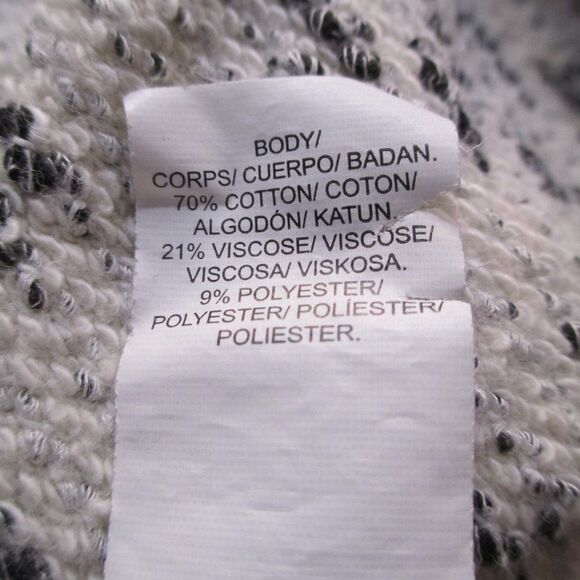 Lucky Brand Black Speckled Drape Front Shoulder Zip Wrap Sweater Size S - Picture 7 of 12